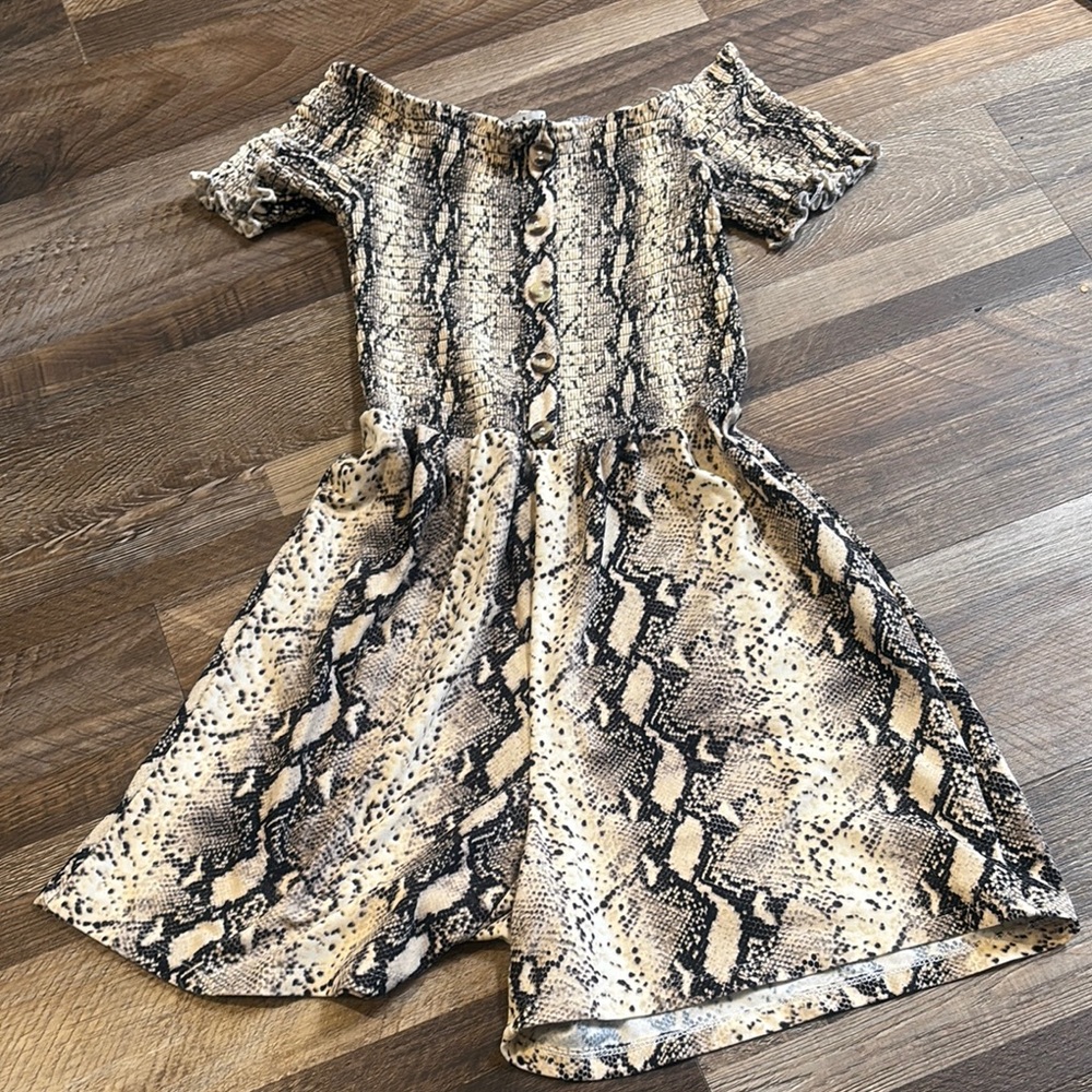 Snakeskin Off-Shoulder Romper